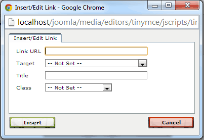 Joomla TinyMCE link management