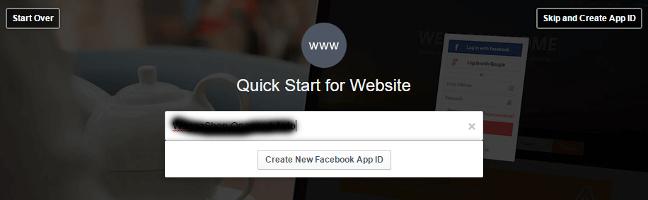 Create New Facebook App ID