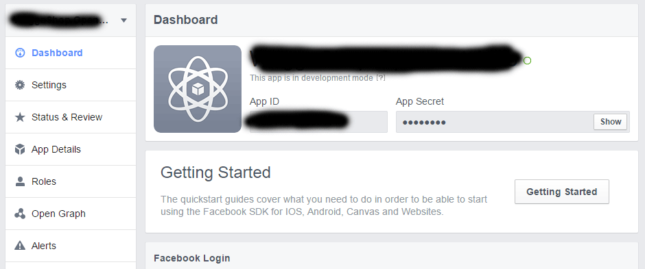 Facebook App ID and Secret