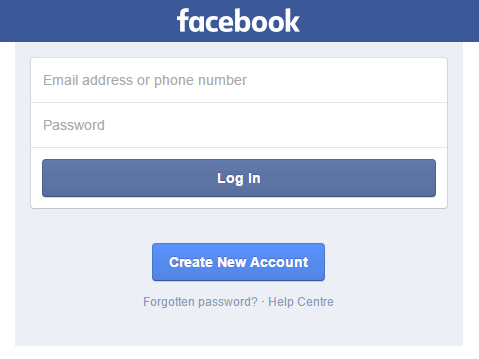 Mobile Facebook Login Page