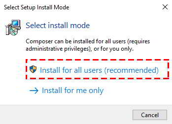 4 composer installer all users