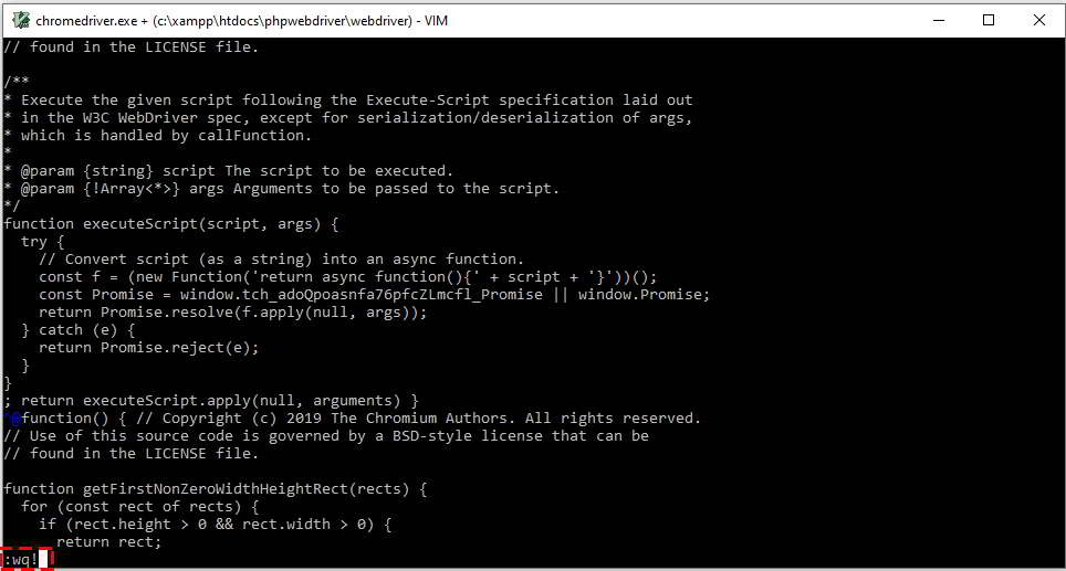 14 chromedriver vim write quit